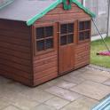 Children's playhouse - often a cheaper alternative than a hutch. Remember to use bolts and/or padlocks to keep foxes out (they can easily open catches)